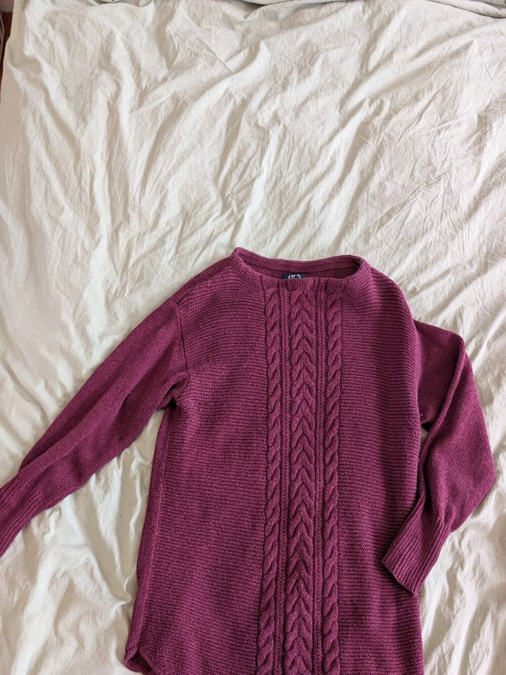 Burgundy Chaps Knitted Boat Neck Sweater